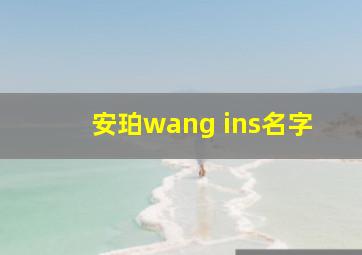 安珀wang ins名字